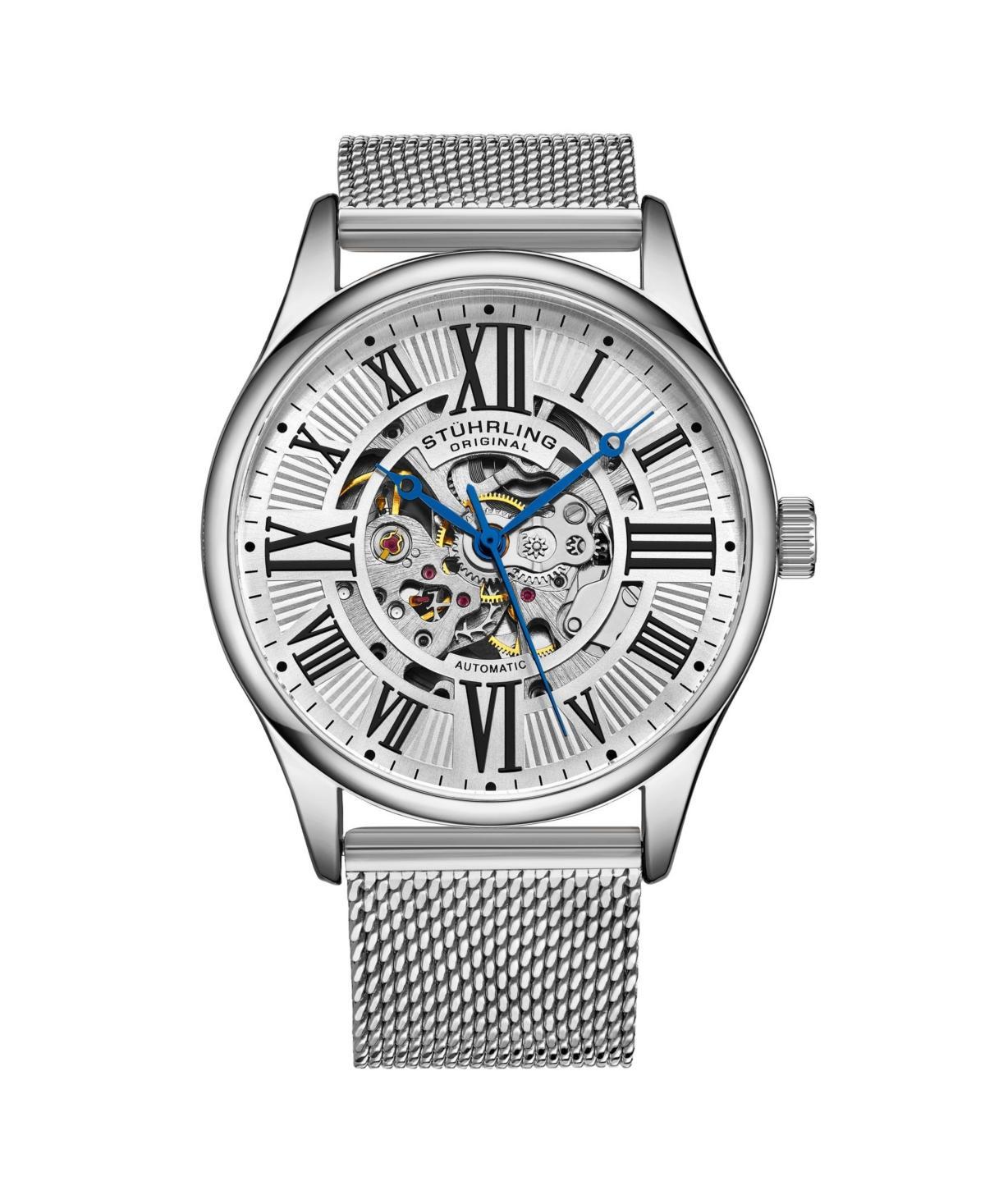 Stuhrling Mens Silver Tone Stainless Steel Bracelet Watch 42mm Product Image