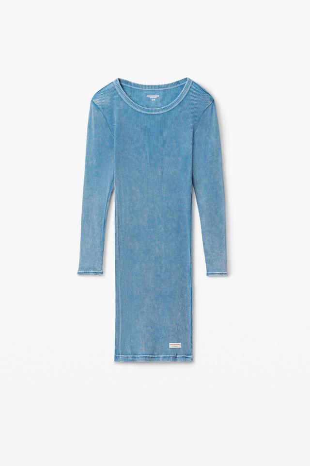 Long Sleeve Loungewear Dress In Ribbed Cotton Product Image