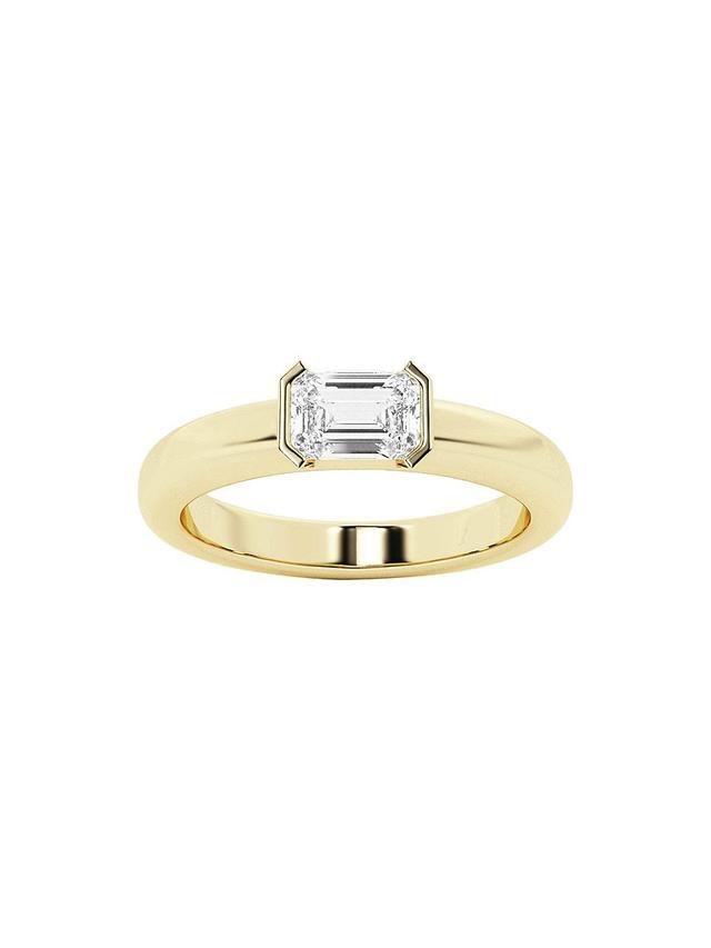 Womens 14K Yellow Gold & 0.50 TCW Lab-Grown Diamond Stackable Ring Product Image