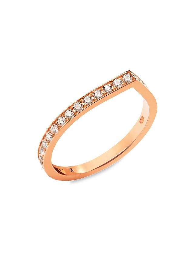 Womens Antifer 18K Rose Gold & Pav Diamond 1-Row Ring Product Image