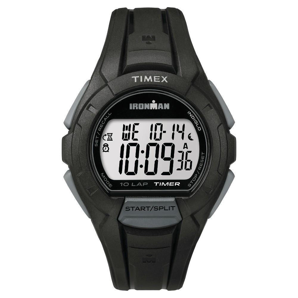 Mens Timex Ironman Essential 10 Lap Digital Watch - Black/Gray TW5K940009J Product Image