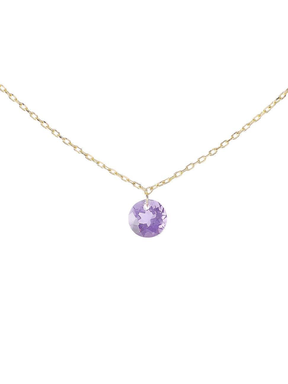 Womens Chakras 18K Yellow Gold & Amethyst Pendant Necklace Product Image