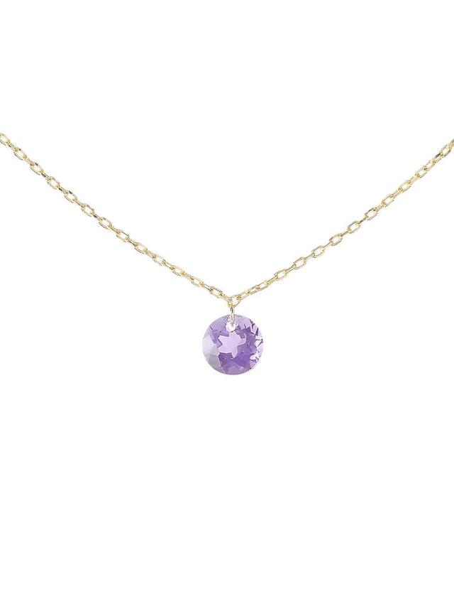 Womens Chakras 18K Yellow Gold & Amethyst Pendant Necklace Product Image