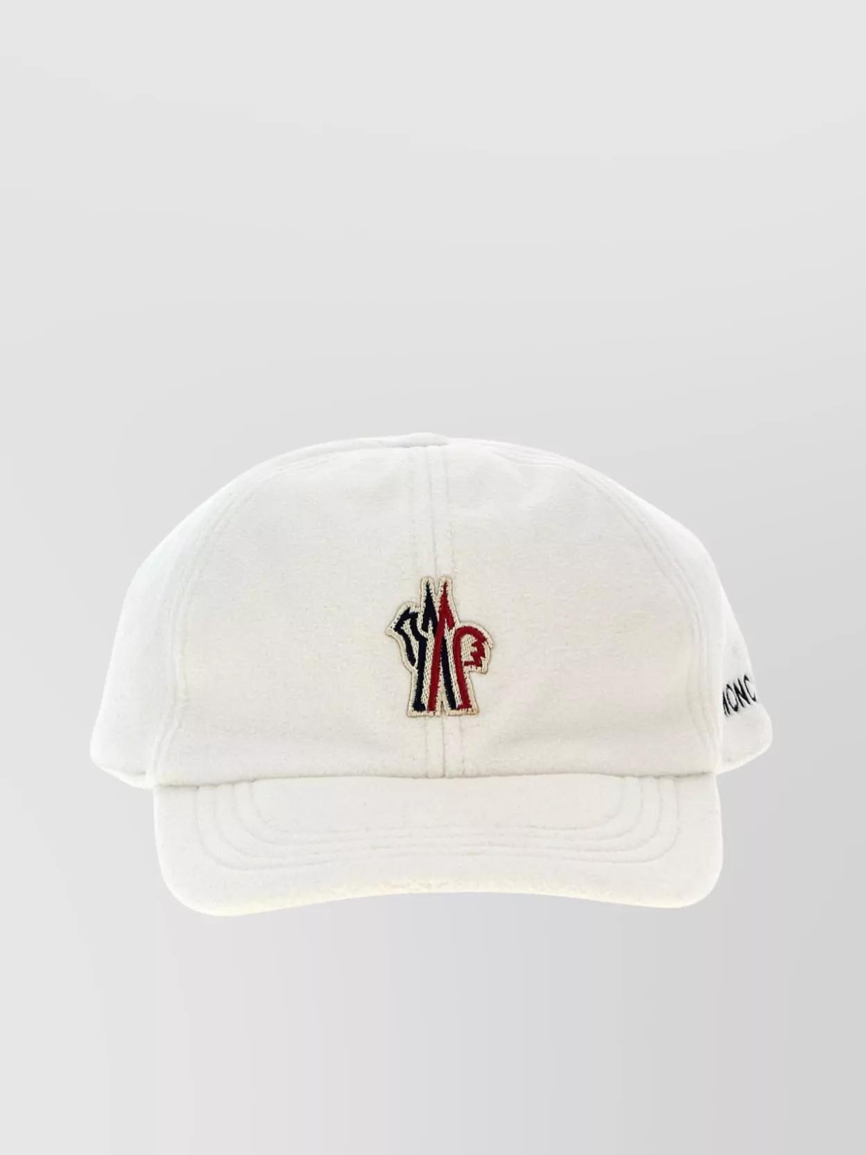 MONCLER Branded Emblem Curved Brim Cap In Beige Product Image