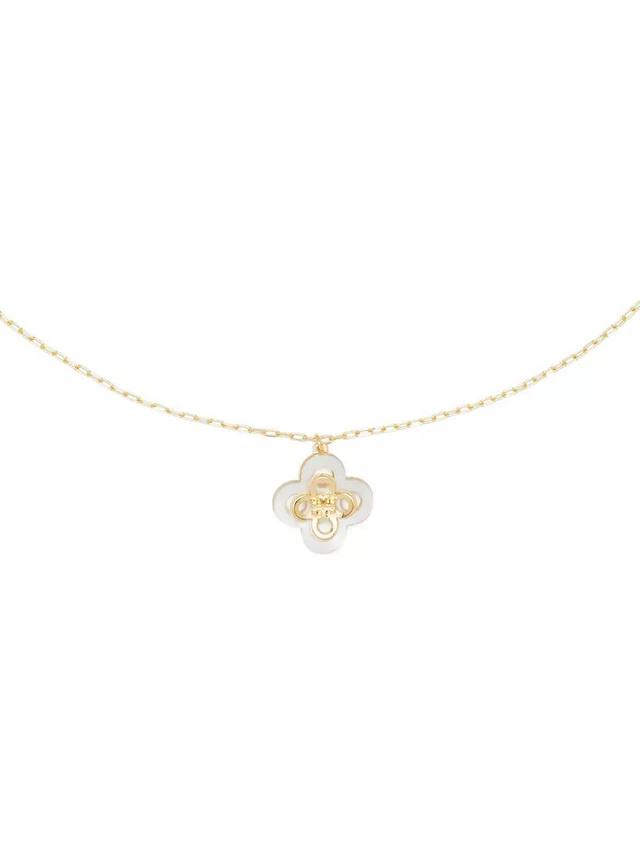 Kira 18K-Gold-Plated & Mother-Of-Pearl Clover Pendant Necklace Product Image