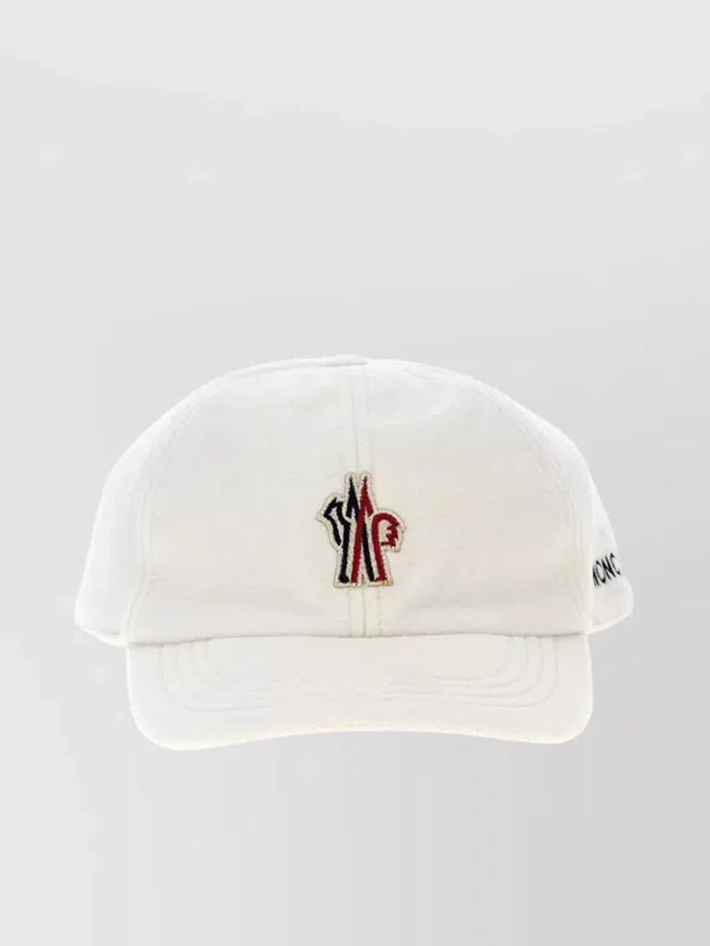 MONCLER Branded Emblem Curved Brim Cap In Beige Product Image