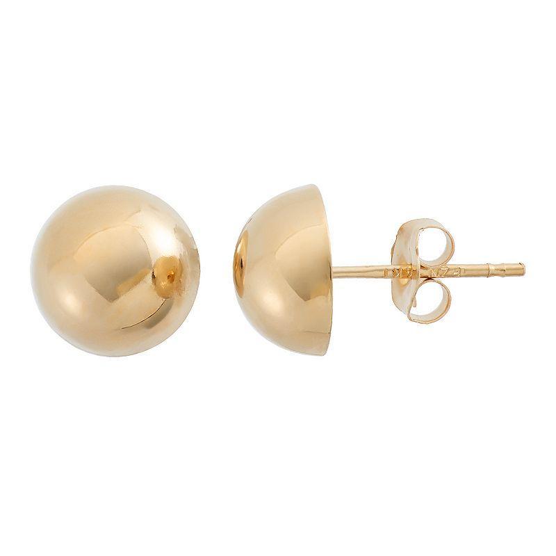 Jordan Blue 14k Gold Dome Stud Earrings, Womens, Yellow Product Image