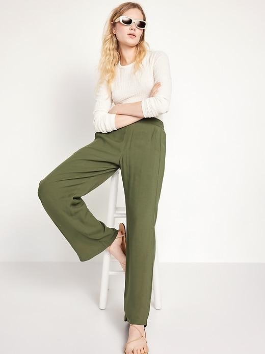 High-Waisted Playa Wide-Leg Pants Product Image