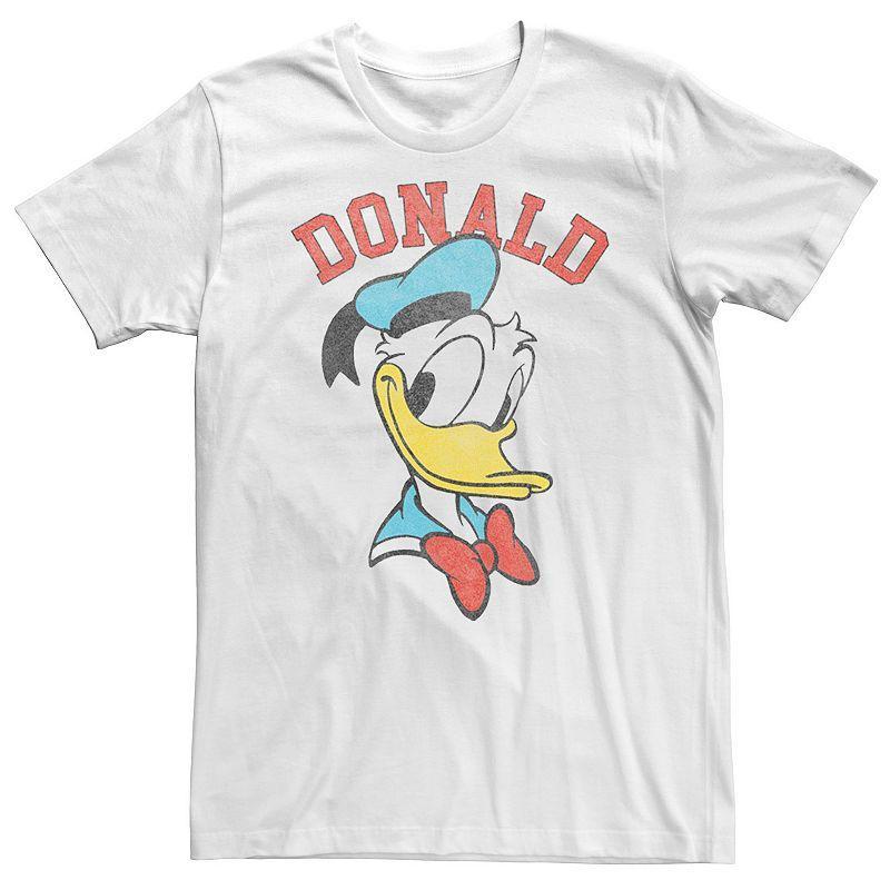 Disney Big & Tall Disney Mickey & Friends Donald Duck Happy Big Face Tee, Men's, Size: 4XL, White - Size: 4XL Product Image