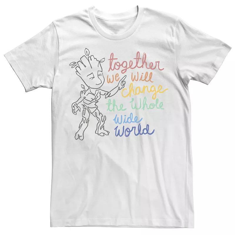 Mens Marvel Groot Together We Will Change The Whole Wide World Tee Product Image