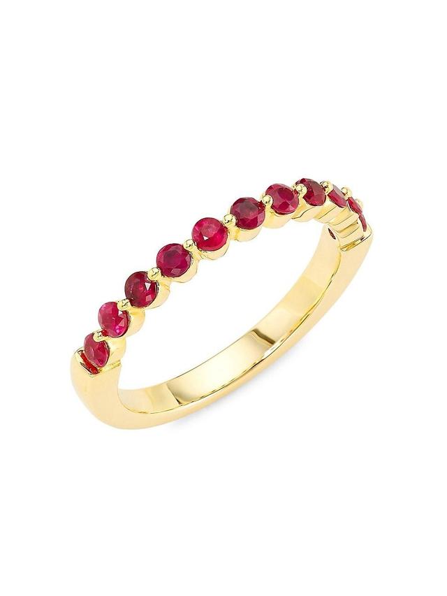 Womens 14K Yellow Gold & Ruby Ring Product Image