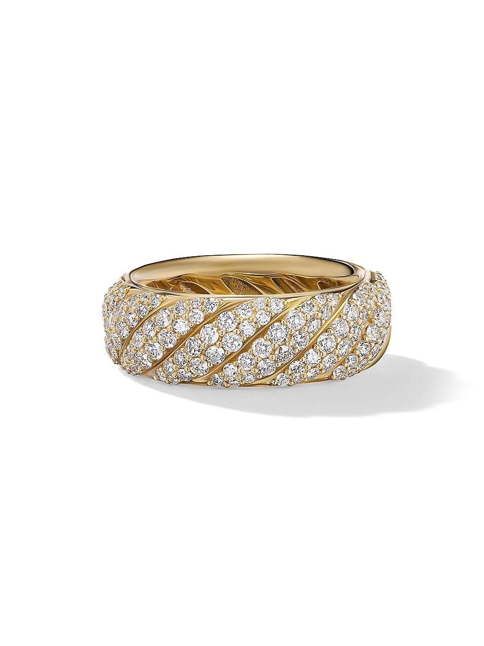 Womens Sculpted Cable Band Ring in 18K Yellow Gold Product Image