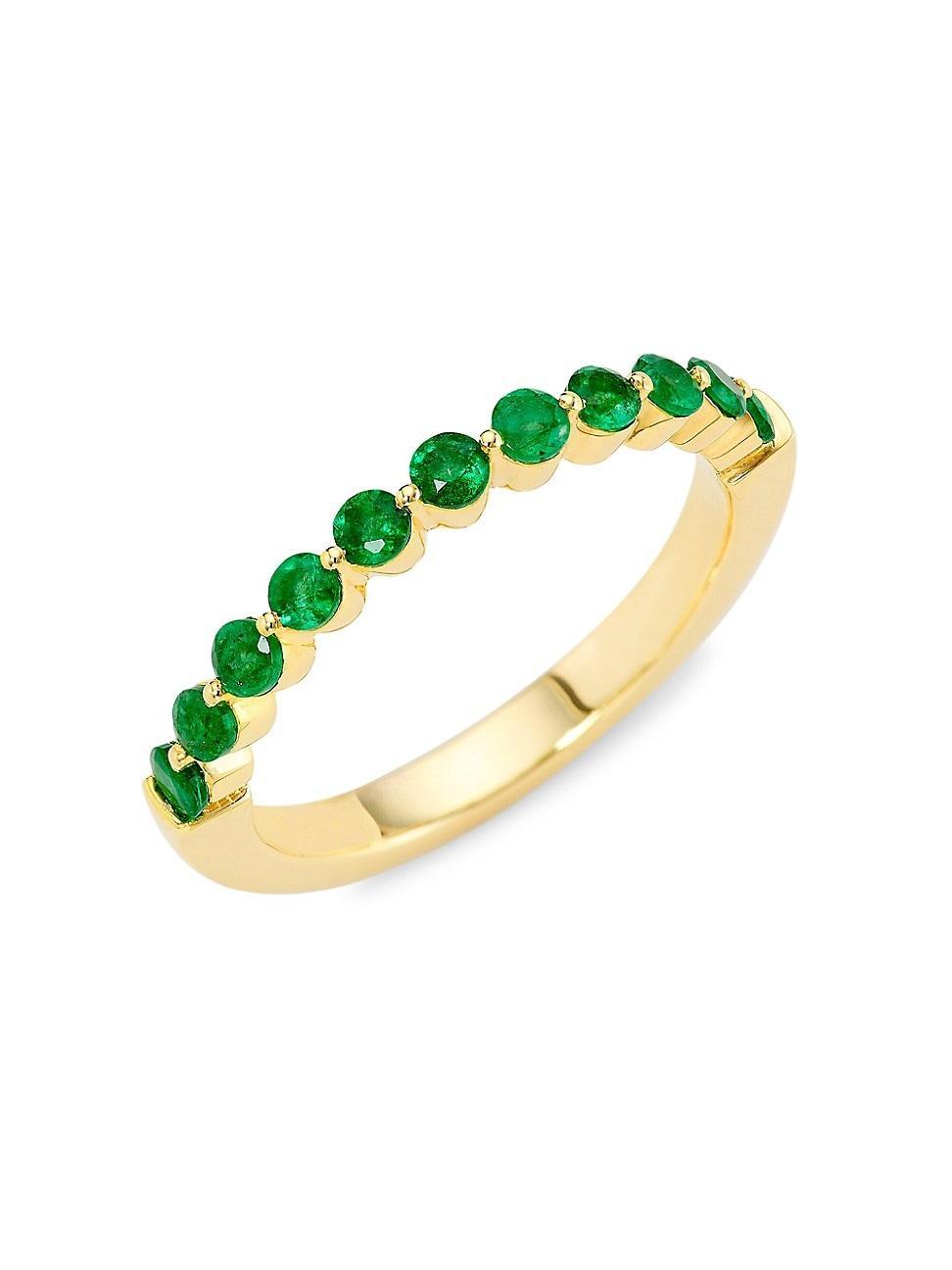 Womens 14K Yellow Gold & Emerald Ring Product Image