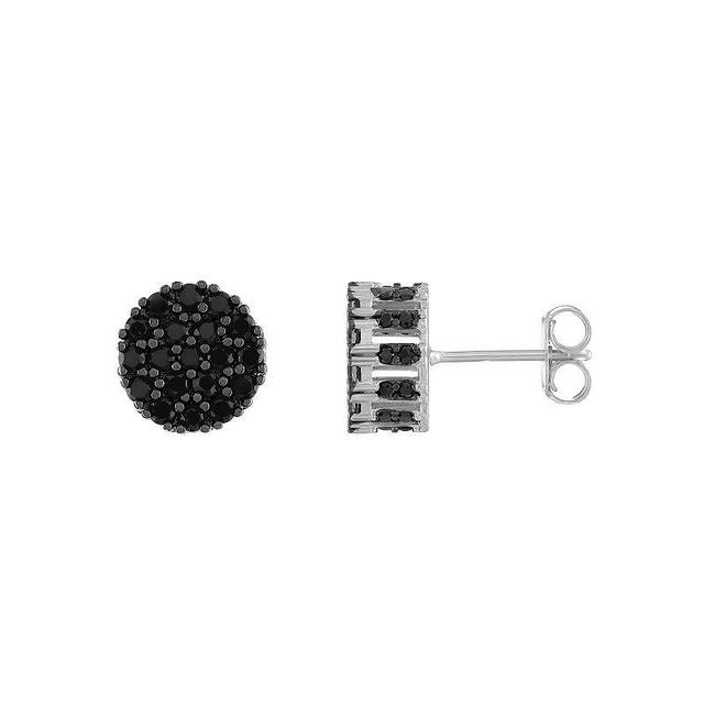 Designs by Gioelli Mens Pave Cubic Zirconia Stud Earrings, Sterling Black Product Image