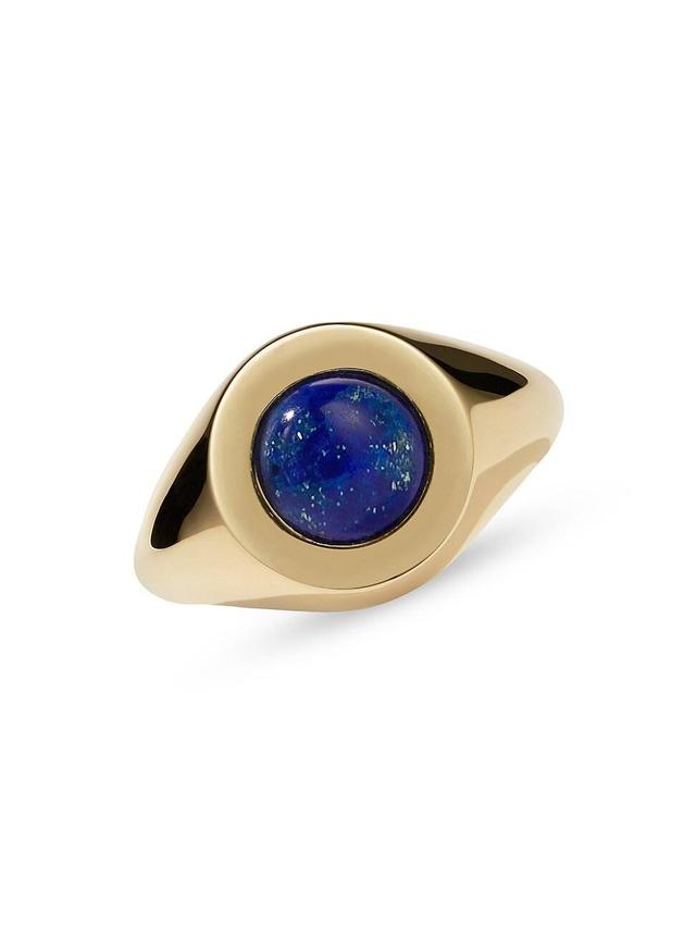 Womens Paradis Maya Goldtone & Lapis Signet Ring Product Image