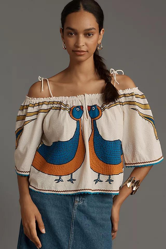 Stella Nova Peacock Off-The-Shoulder Blouse Product Image