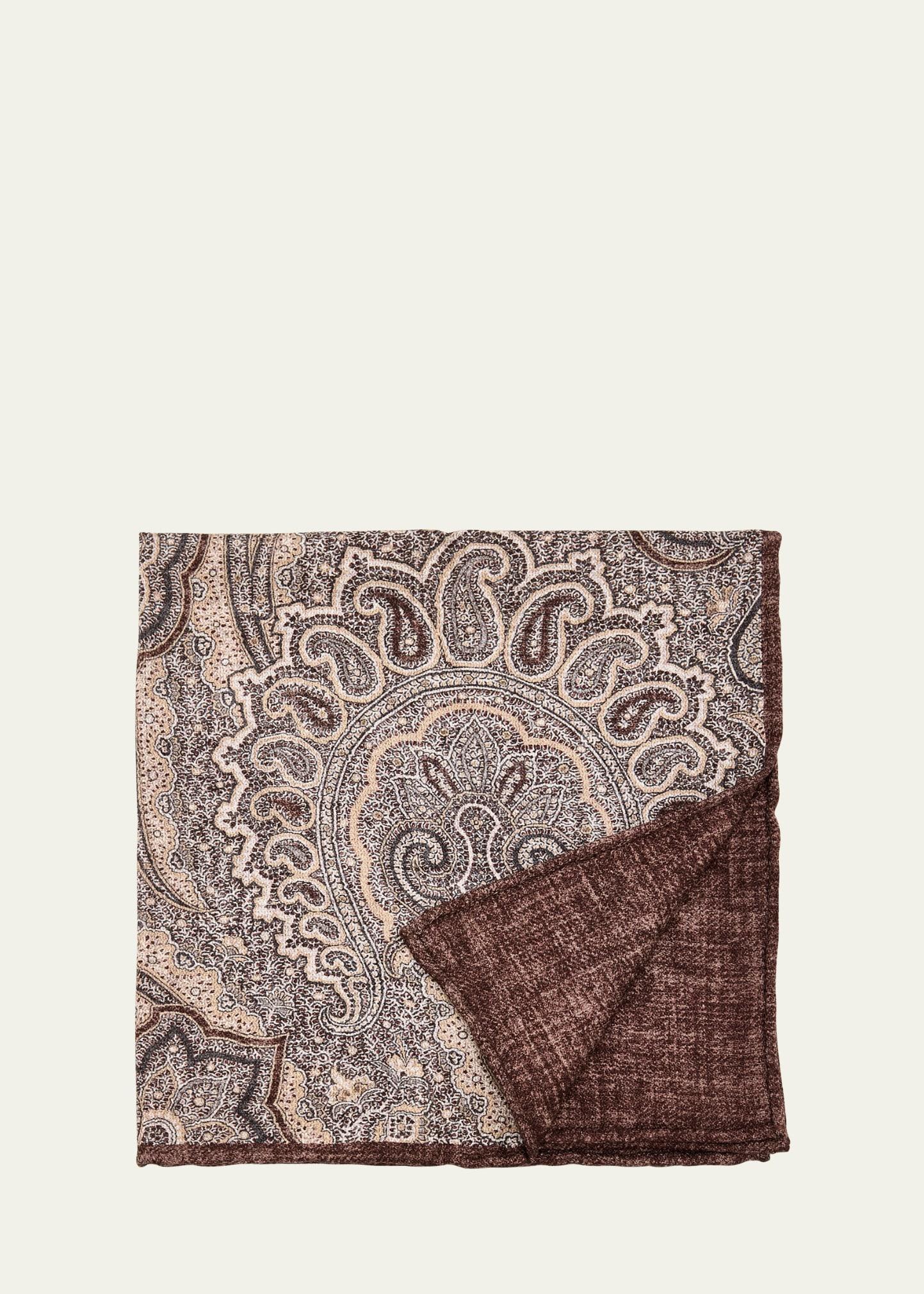 Mens Silk Paisley-Print Pocket Square Product Image