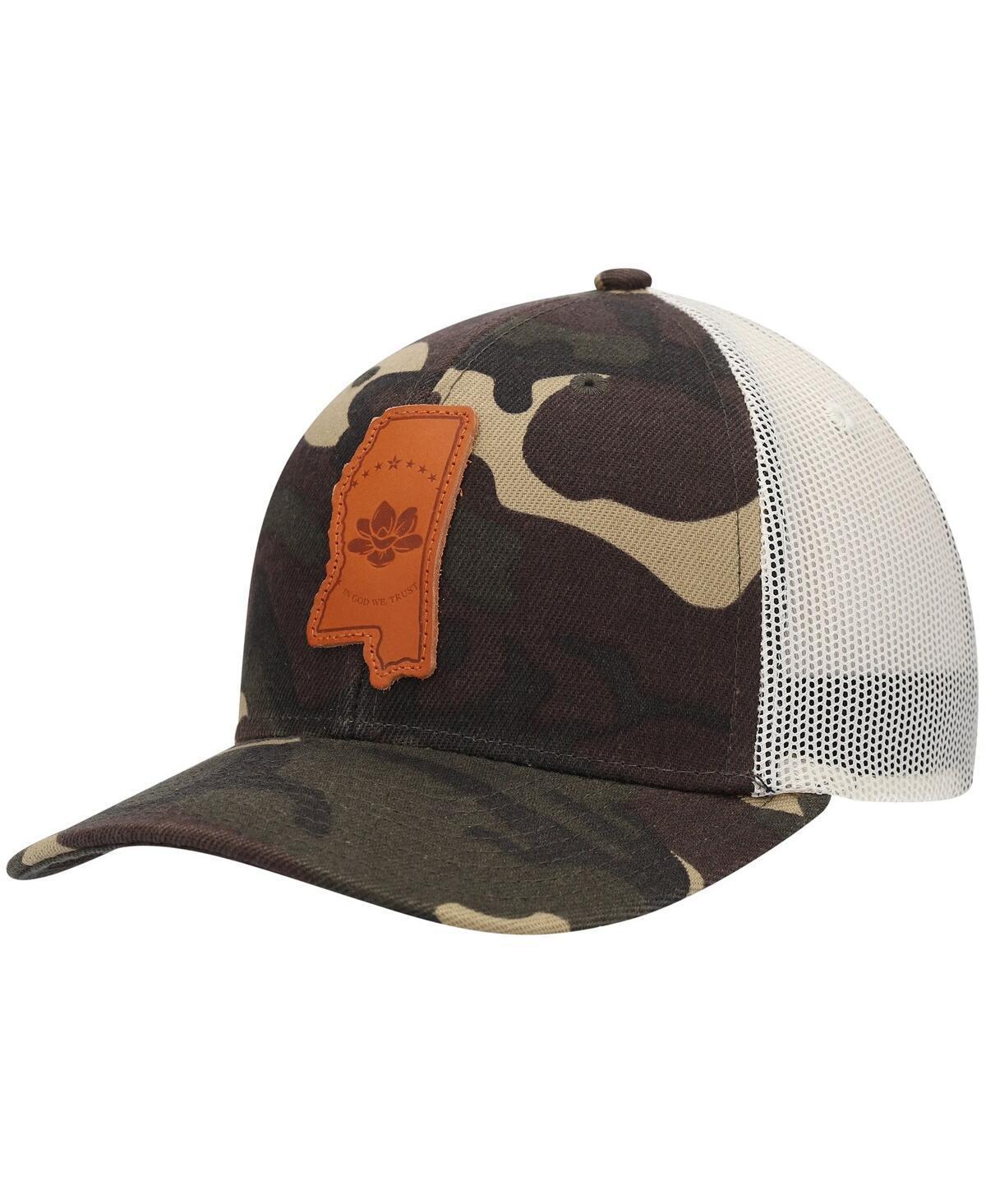 Mens Local Crowns Camo Mississippi Icon Woodland State Patch Trucker Snapback Hat Product Image