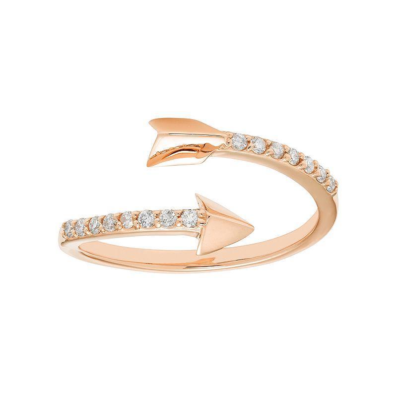 10k Gold 1/6 Carat T.W. Diamond Arrow Ring, Womens Pink Product Image