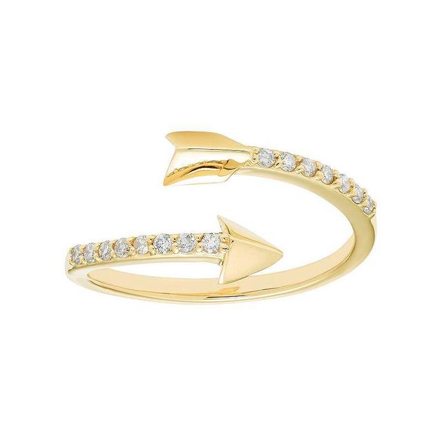 10k Gold 1/6 Carat T.W. Diamond Arrow Ring, Womens Yellow Product Image