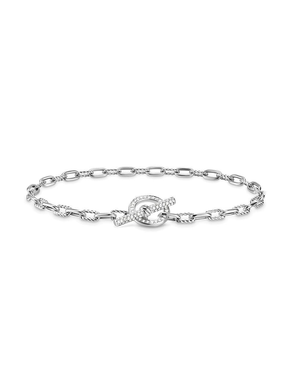 Womens DY Madison Pav Toggle Chain Bracelet in Sterling Silver Product Image