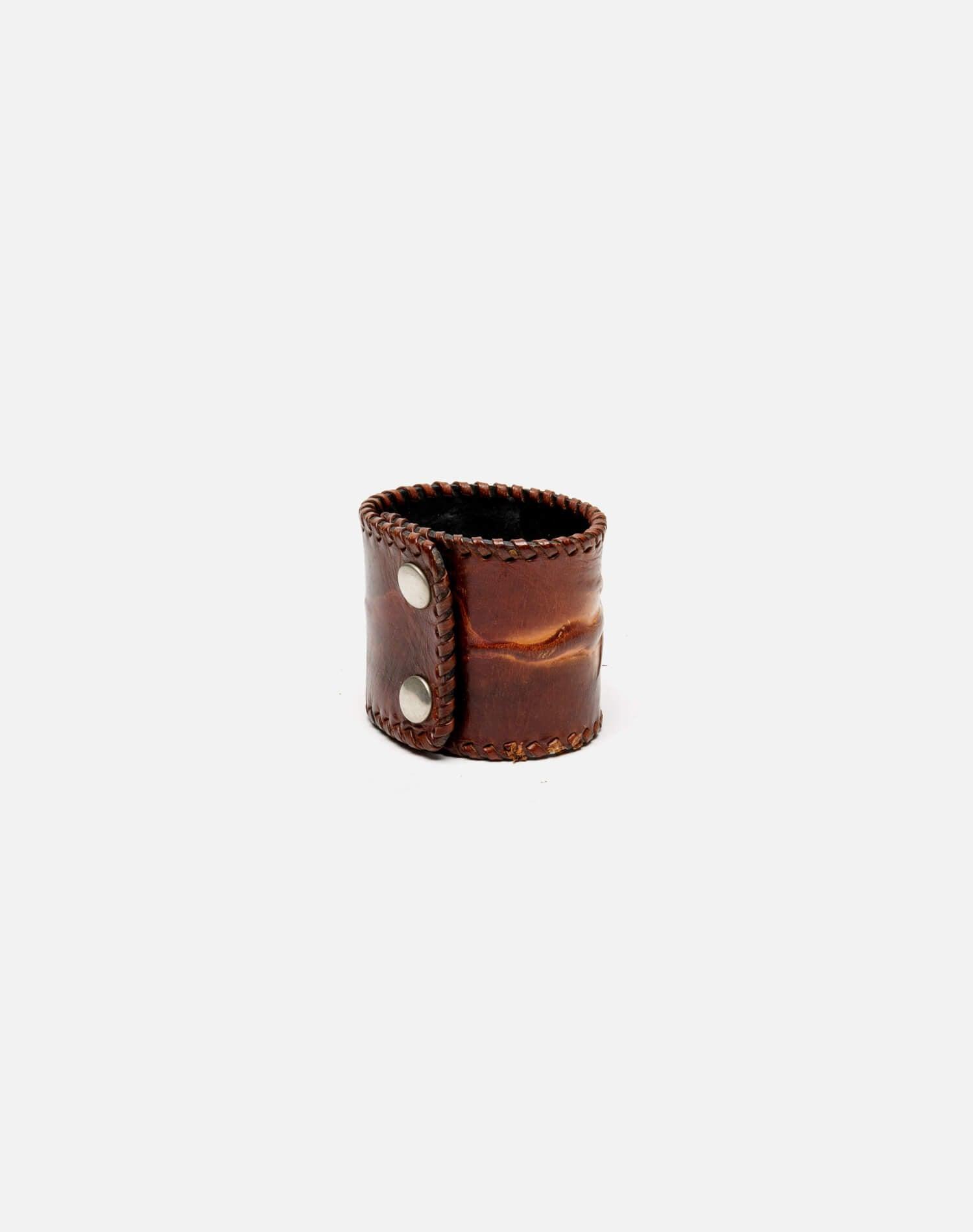 70s Leather Turquoise Cuff Female Product Image