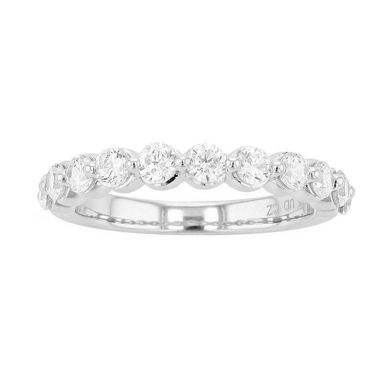 Diamond Brilliance 14K Gold 1 Carat T.W. Lab-Grown Diamond Floating Wedding Band, Womens White Gold Product Image