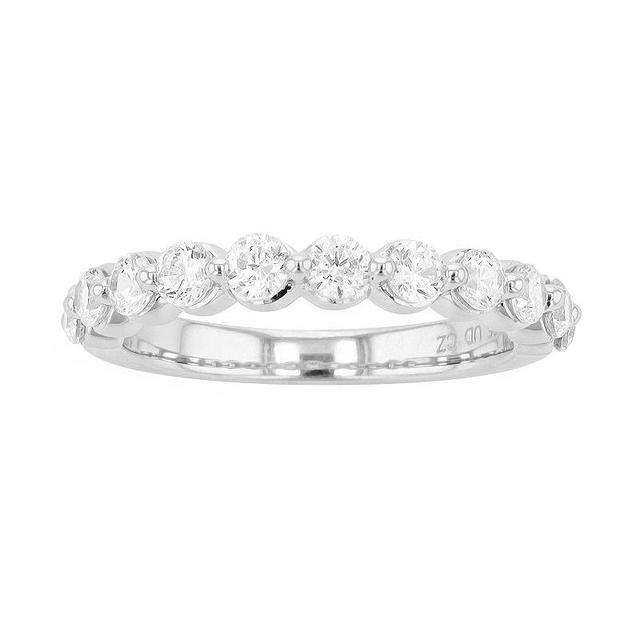 Diamond Brilliance 14K Gold 1 Carat T.W. Lab-Grown Diamond Floating Wedding Band, Womens White Gold Product Image