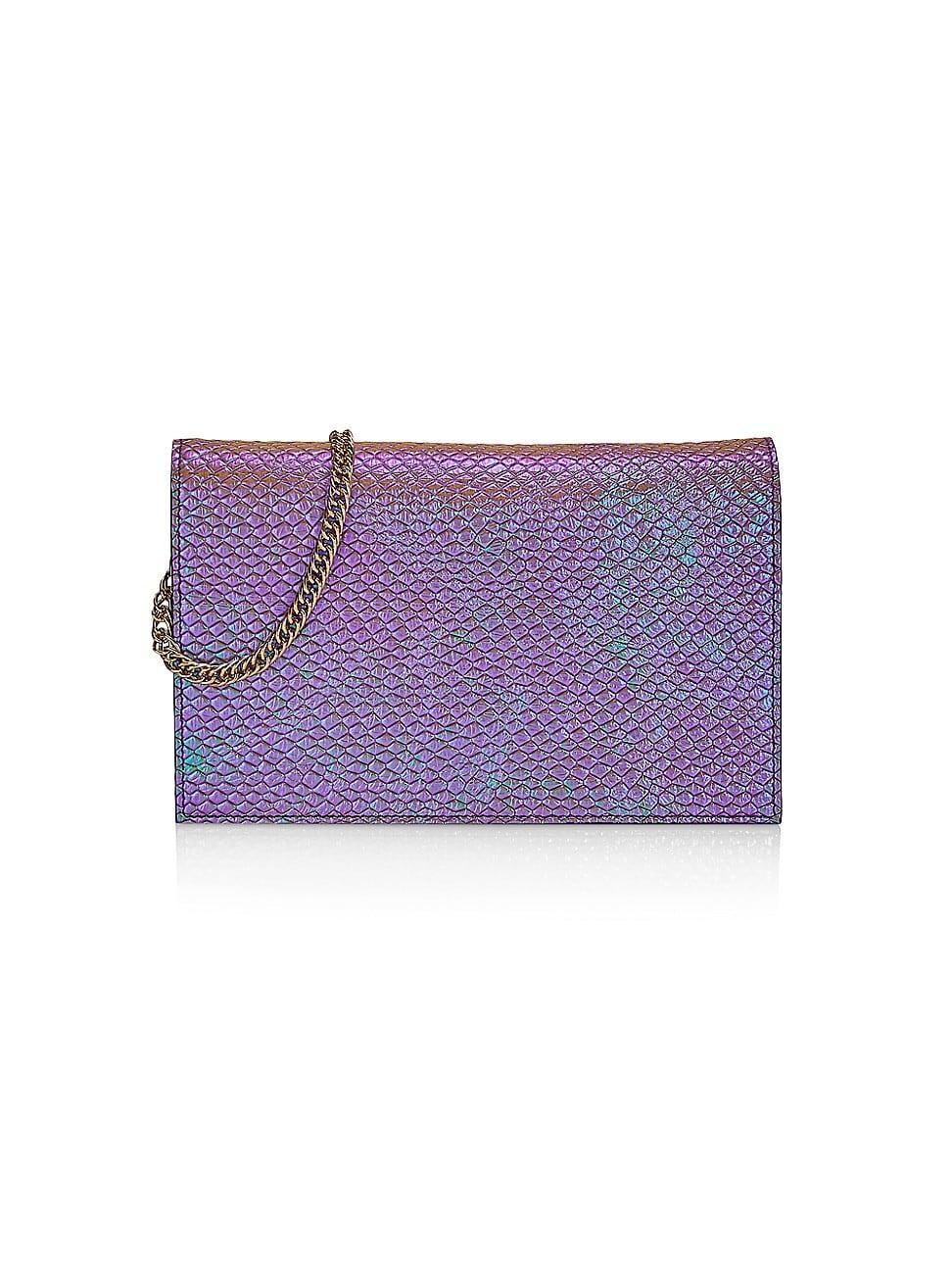 Womens Elena Iridescent Leather Clutch Product Image