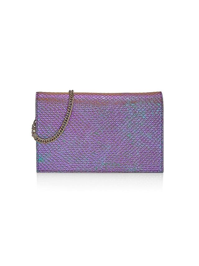 Womens Elena Iridescent Leather Clutch Product Image