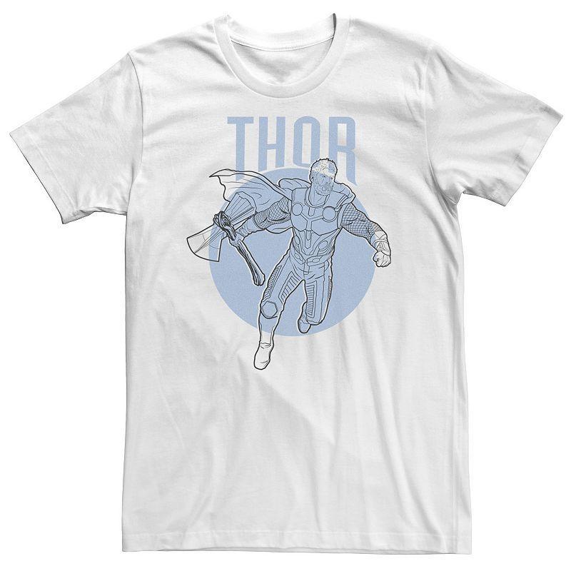 Marvel Big & Tall Marvel Avengers Endgame Thor Outline Poster Tee, Men's, Size: 3XL Tall, White - Size: 3XL Tall Product Image