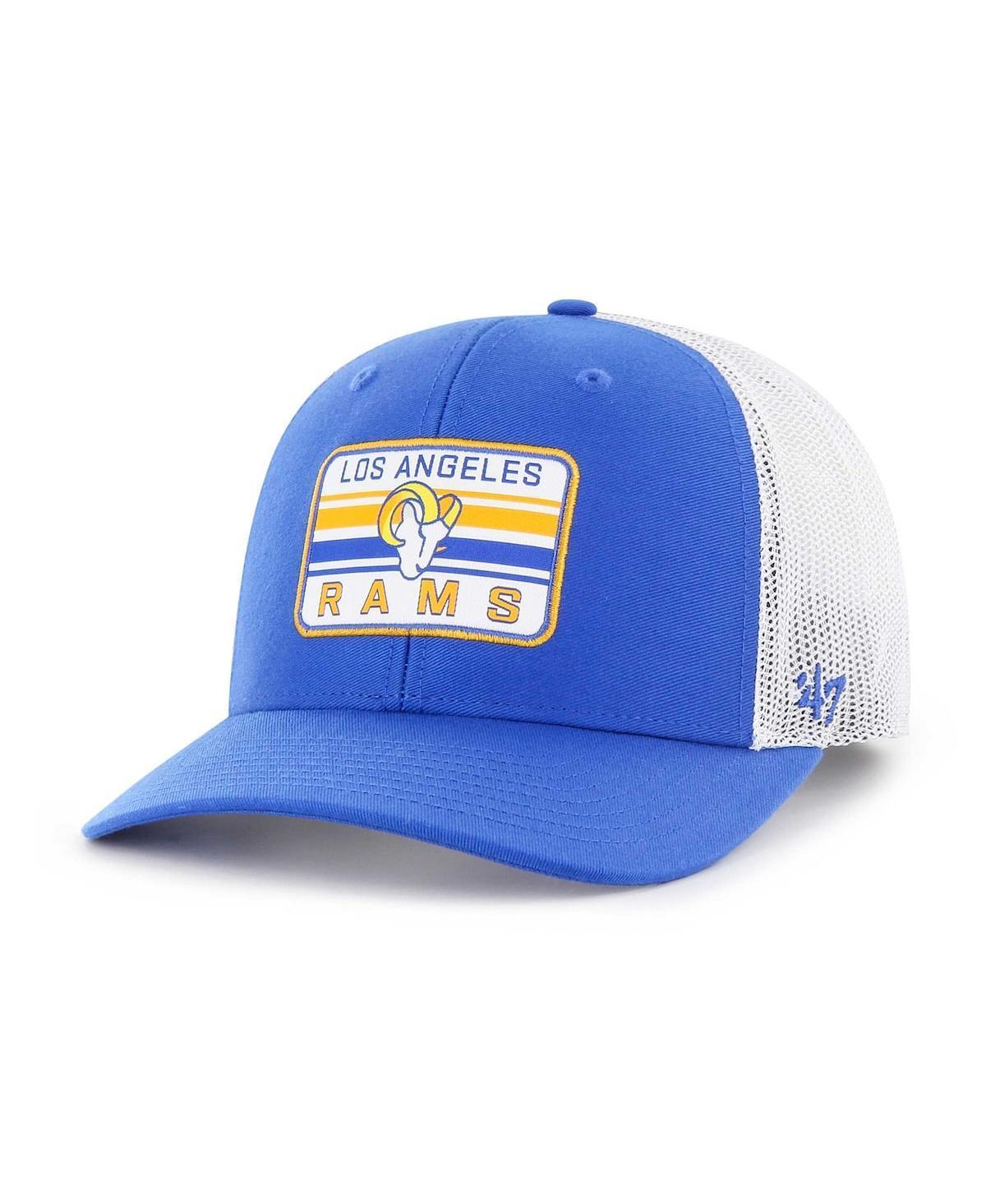 Mens 47 Royal/White Los Angeles Rams Drifter Adjustable Trucker Hat Product Image