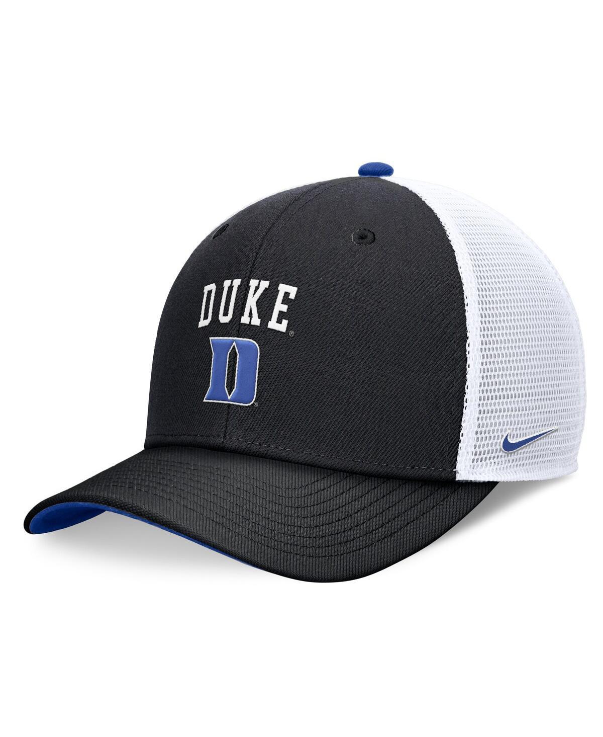 Nike Mens Black Duke Blue Devils Letter Logo Trucker Adjustable Hat - Black Product Image