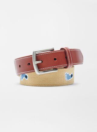 Peter Millar Mens UNC Tarheel Belt | Color: Khaki | Size: 34 Product Image