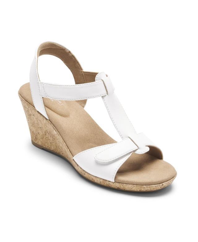 Rockport Womens Blanca T Strap Wedge Sandals Product Image