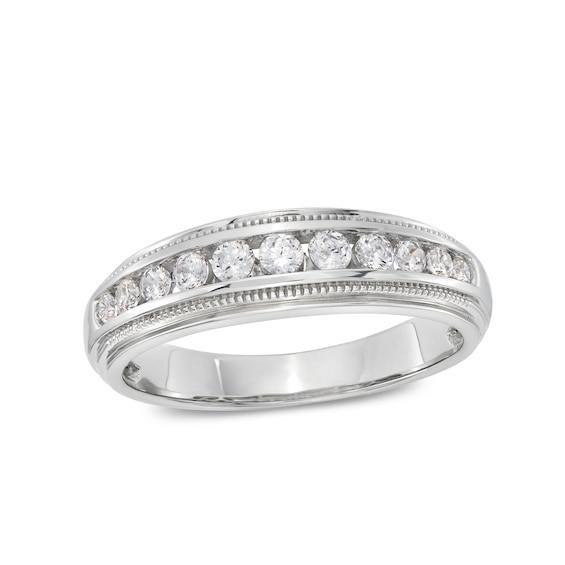 Men's 1/2 CT. T.w. Certified Lab-Created Diamond Band in 14K White Gold (F/Si2) Product Image