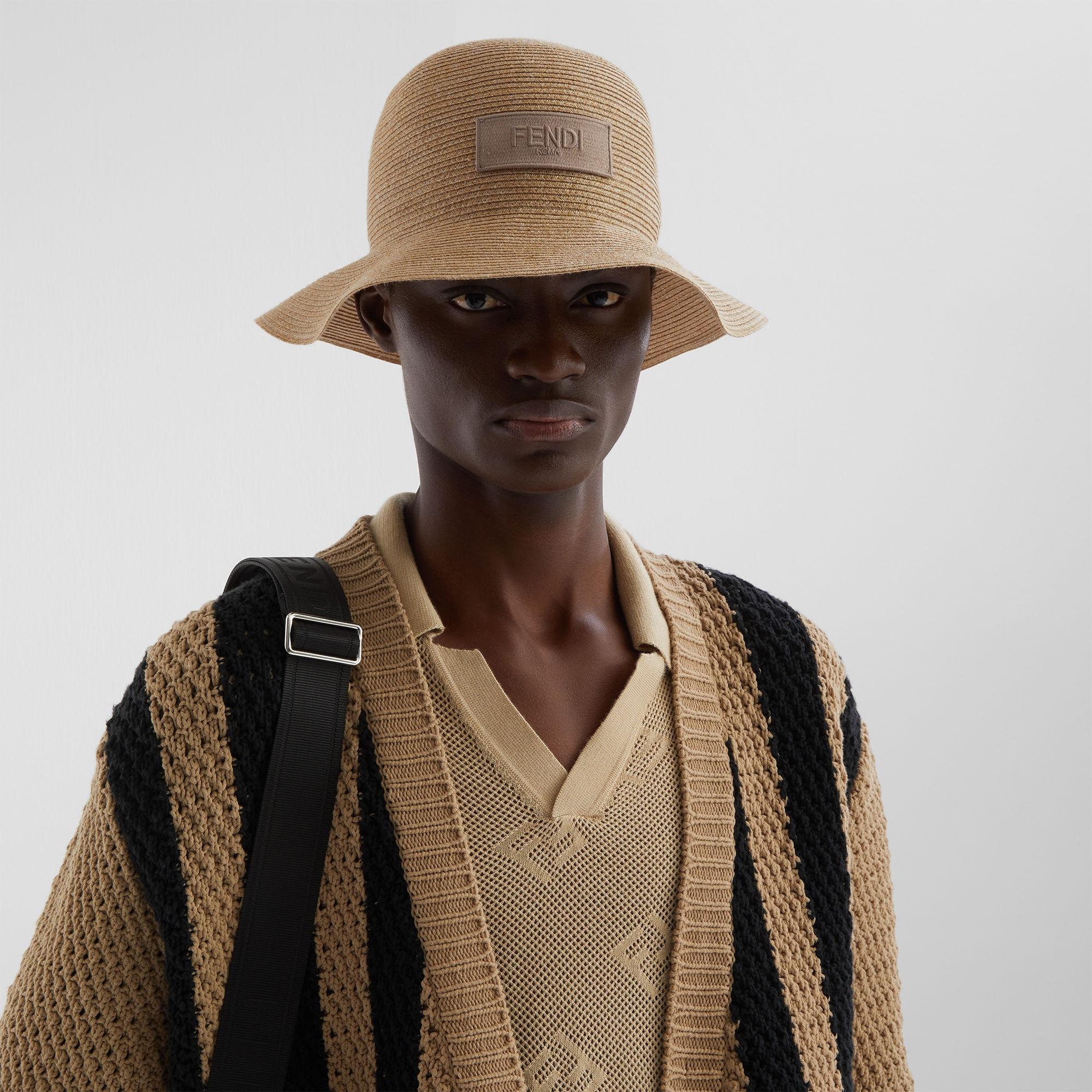 HatBeige straw bucket hat Product Image