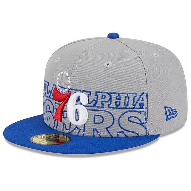 Mens New Era Gray/Royal Philadelphia 76ers 2023 NBA Draft Two-Tone 59FIFTY Fitted Hat Product Image