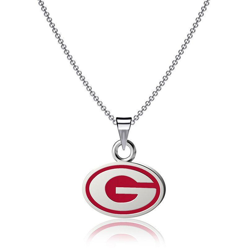 Dayna Designs Georgia Bulldogs Enamel Pendant Necklace, Womens, Silver Product Image