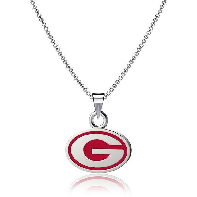 Dayna Designs Georgia Bulldogs Enamel Pendant Necklace, Womens, Silver Product Image