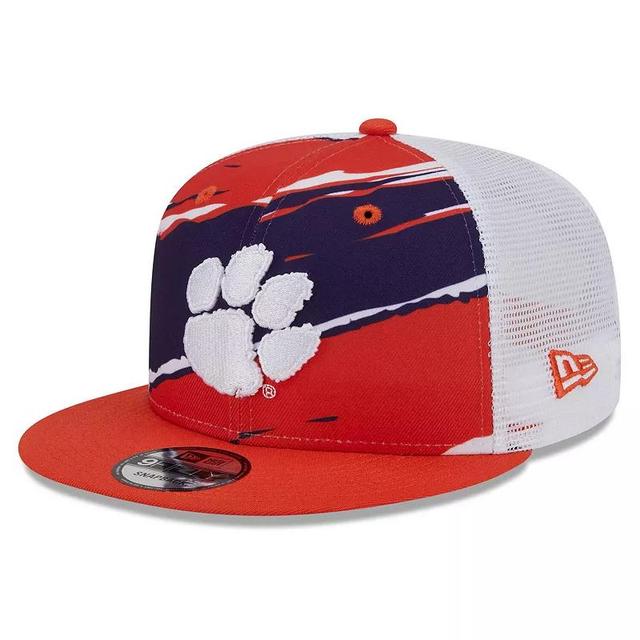 Mens New Era Clemson Tigers Tear Trucker 9FIFTY Snapback Hat Product Image