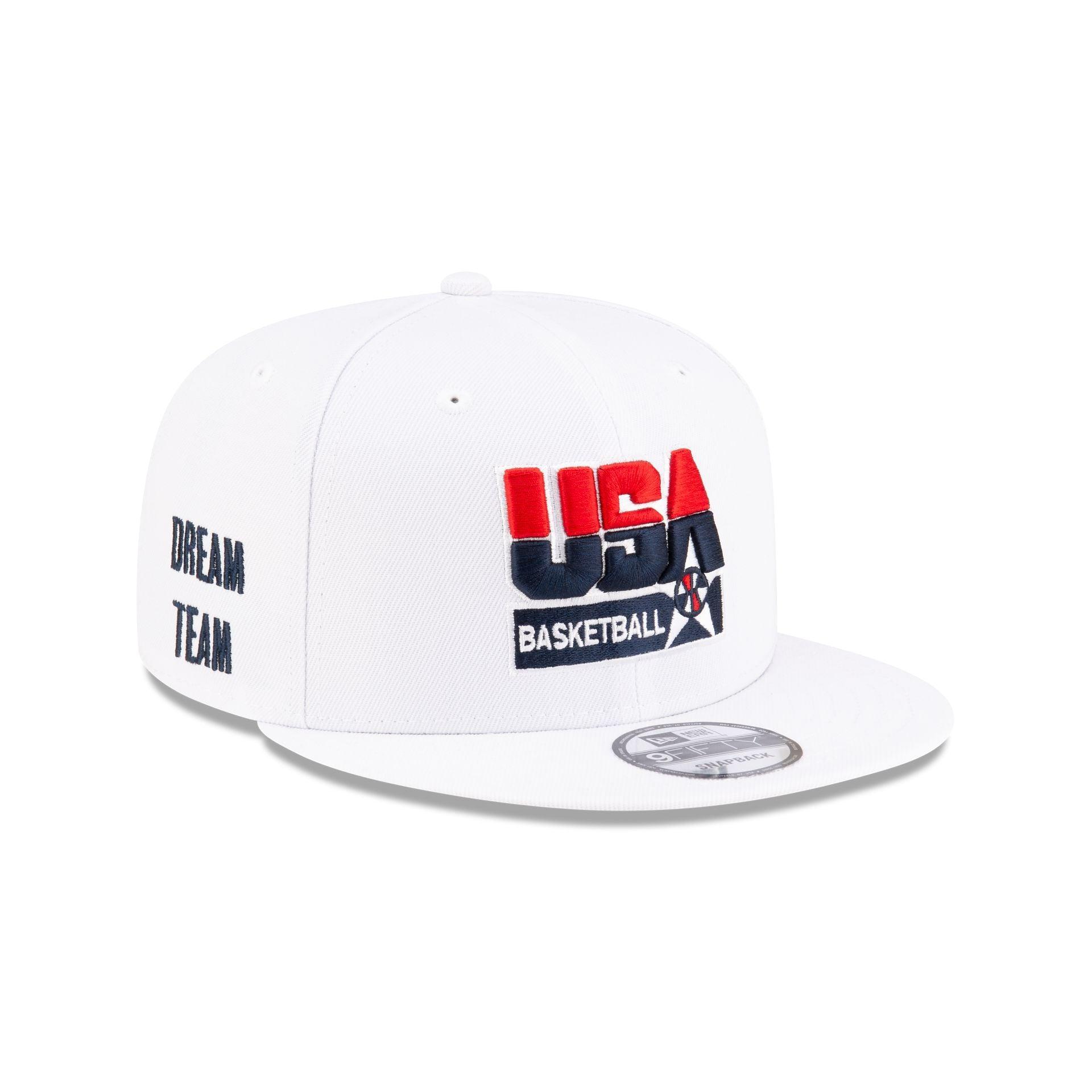 USA Basketball Wordmark Optic White 9FIFTY Snapback Hat Male Product Image