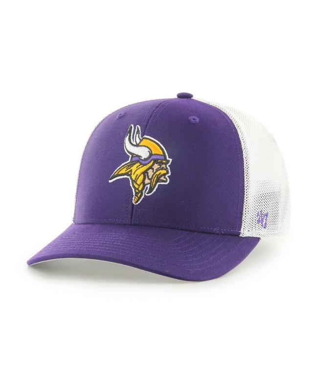 Mens 47 Brand Purple and White Minnesota Vikings Trophy Trucker Flex Hat - Purple Product Image