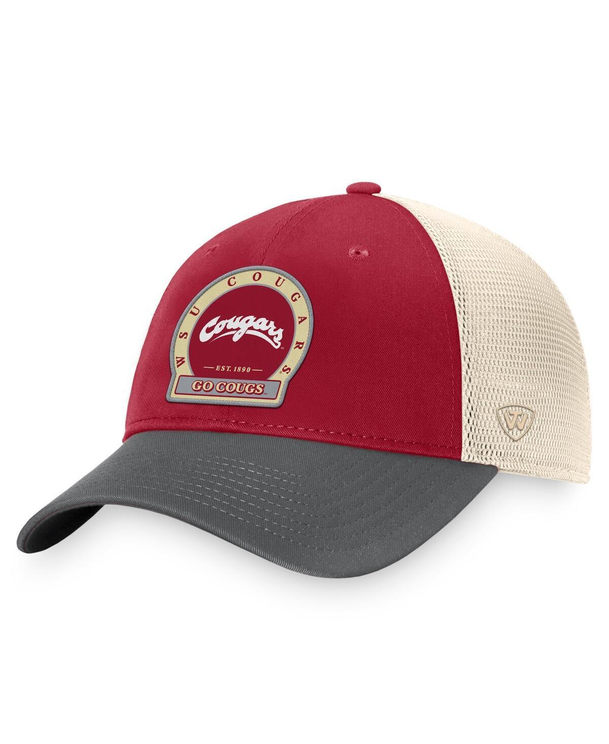 Mens Top of the World Crimson Washington State Cougars Refined Trucker Adjustable Hat Product Image