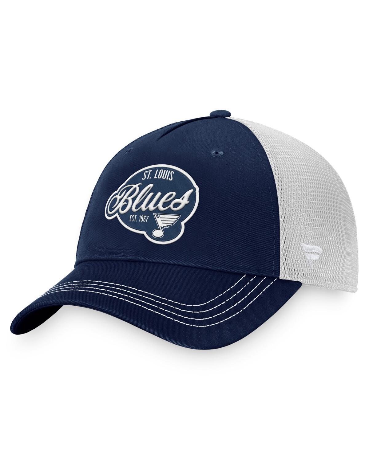 Womens Fanatics Branded /White St. Louis Blues Fundamental Trucker Adjustable Hat Product Image