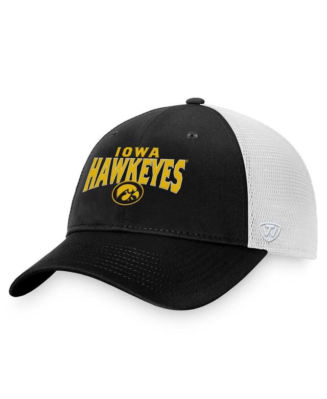 Mens Majestic Black Iowa Hawkeyes Breakout Trucker Adjustable Hat Product Image