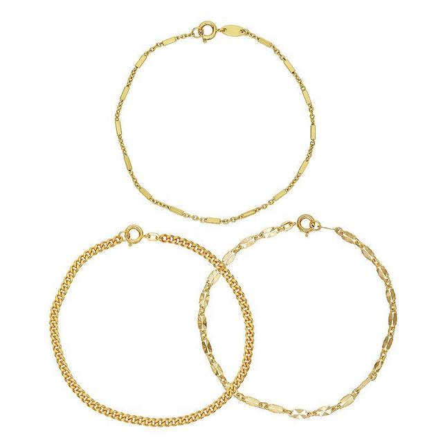 Sarafina 3-piece Chain Bracelet Set, Womens White Product Image