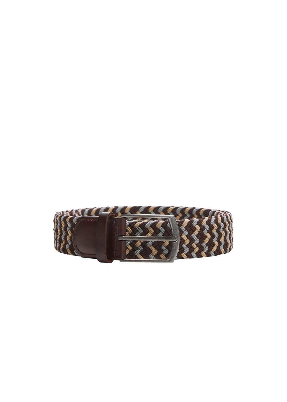 MANGO MAN - Braided elastic colored belt beigeMen Product Image