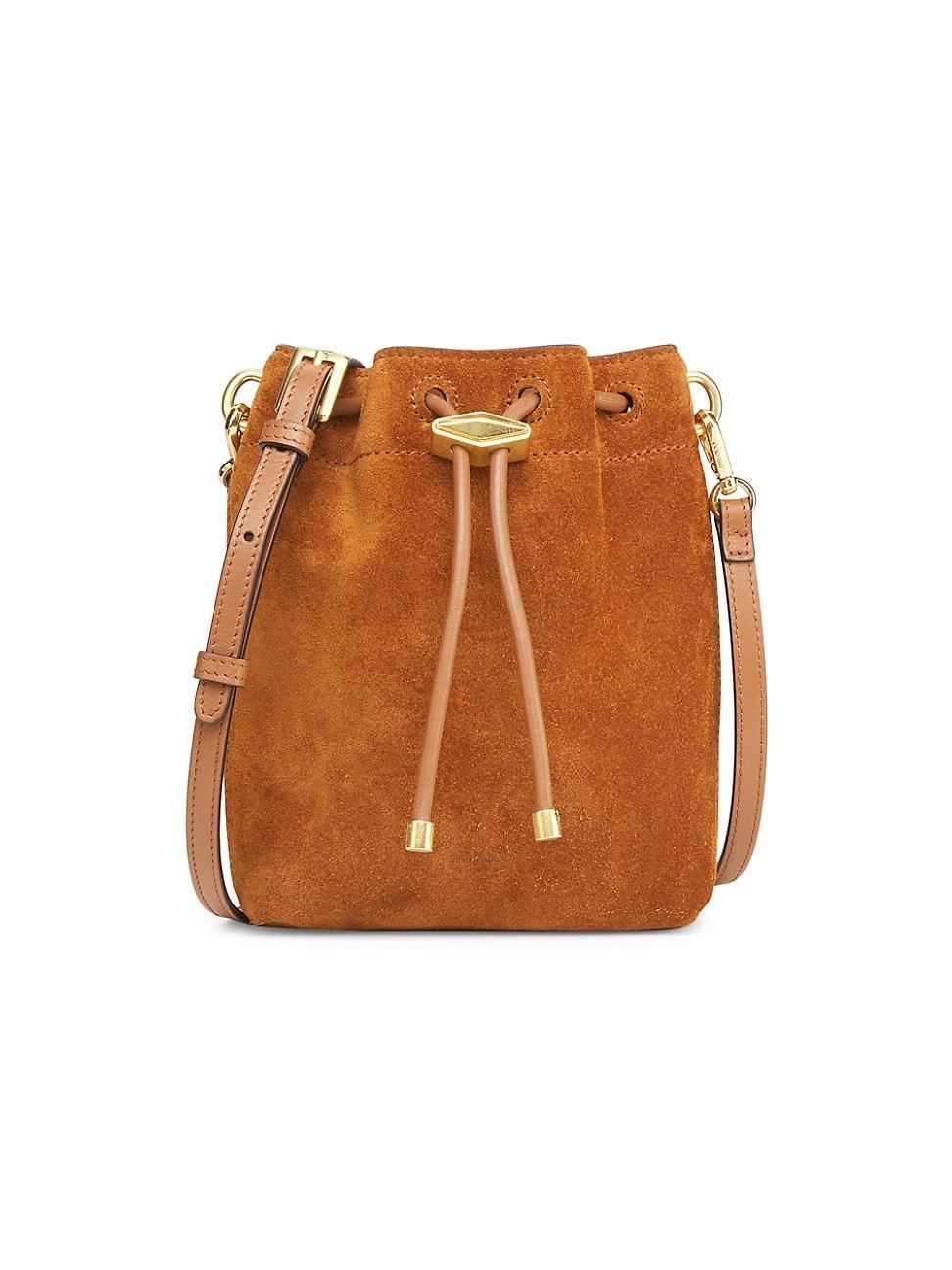 Womens Mini Cinch Suede Bucket Bag Product Image