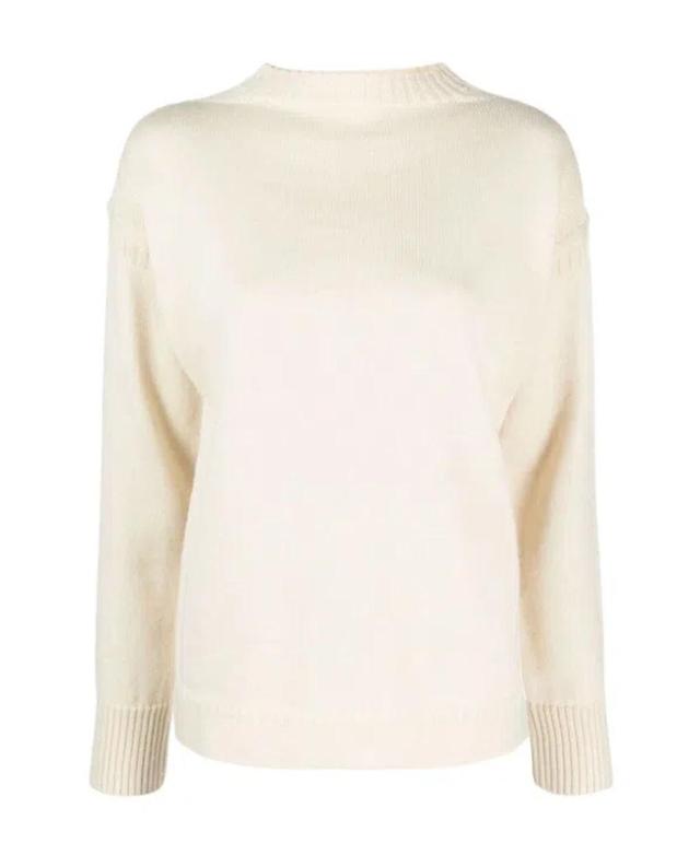 TOTÊME Boat-neck Wool Jumper In White Product Image